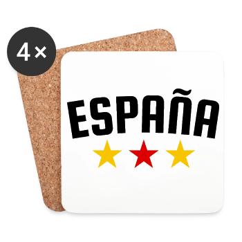 Spanien 3 Sterne Design - Untersetzer (4er-Set) - Weiß - Vorne