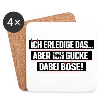 Ich mach das lustiger Büro Spruch - Untersetzer (4er-Set) - Weiß - Vorne