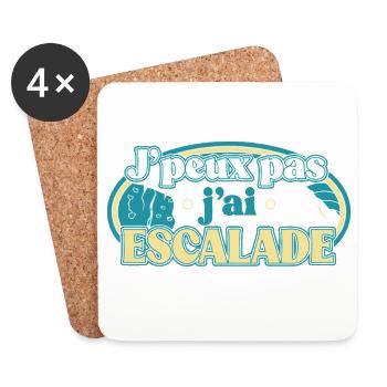 J'peux pas j'ai Escalade - Dessous de verre (lot de 4) - blanc - Devant