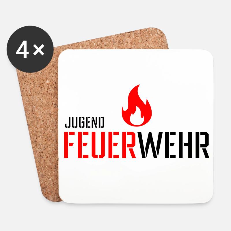 Jugend Feuerwehr - Untersetzer (4er-Set) - Weiß