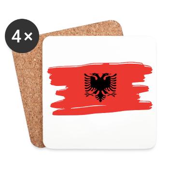 Albanien Fahne Albaner - Untersetzer (4er-Set) - Weiß - Vorne