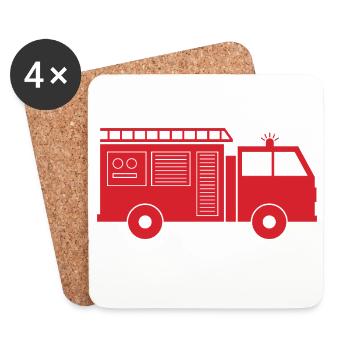 Fire truck - Coasters (set of 4) - white - Front