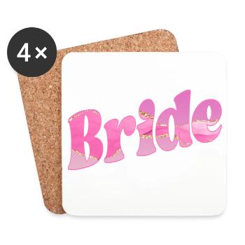 Bride Wedding - Coasters (set of 4) - white - Front