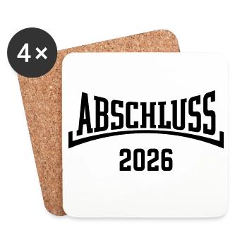 Abschluss 2026 (Schulabschluss 26 / Konkav / B) - Untersetzer (4er-Set) - Weiß - Vorne
