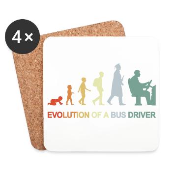 Baby to Bus Driver Evolution - Coasters (set of 4) - white - Front