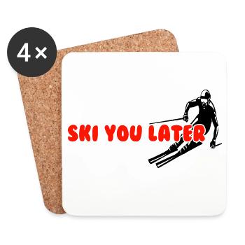 Ski Cooler Dic Sports d’hiver - Dessous de verre (lot de 4) - blanc - Devant