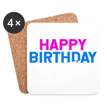 Happy Birthday Geburtstagsgeschenk Humor - Untersetzer (4er-Set) - Weiß - Vorne
