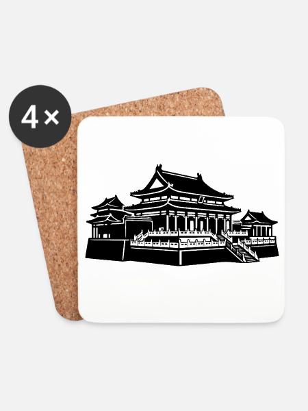 Verbotene Stadt Kaiserpalast Peking - Untersetzer (4er-Set) - Weiß