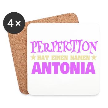 Frauenname Antonia - Untersetzer (4er-Set) - Weiß - Vorne