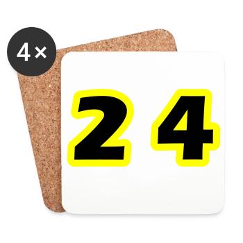 24 Symbole numérique - Dessous de verre (lot de 4) - blanc - Devant