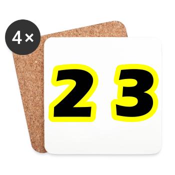 Symbole du chiffre 23 - Dessous de verre (lot de 4) - blanc - Devant
