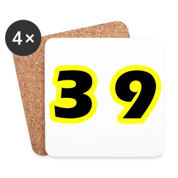 39 Number Symbol - Coasters (set of 4) - white - Front