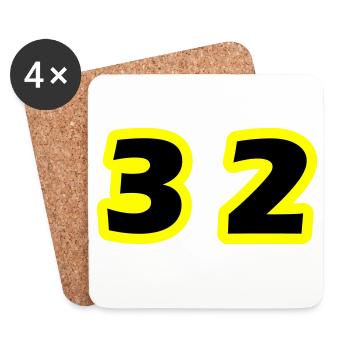 32 Number Symbol - Coasters (set of 4) - white - Front