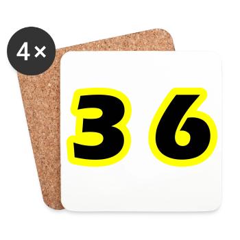 36 Number Symbol - Coasters (set of 4) - white - Front
