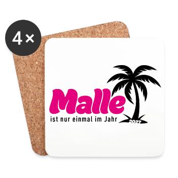 Malle ist nur einmal im Jahr 2027 – Mallorca Party - Untersetzer (4er-Set) - Weiß - Vorne
