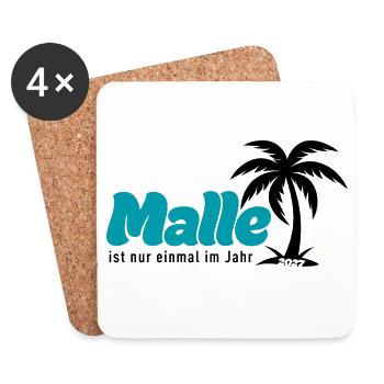 Malle ist nur einmal im Jahr 2027 – türkis - Untersetzer (4er-Set) - Weiß - Vorne