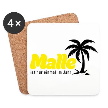 Malle ist nur einmal im Jahr 2027 – gelb - Untersetzer (4er-Set) - Weiß - Vorne
