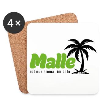  Malle ist nur einmal im Jahr 2027 – grün - Untersetzer (4er-Set) - Weiß - Vorne