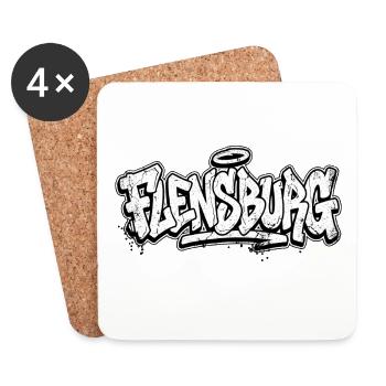 Flensburg Graffiti Oldschool Hip Hop - Dessous de verre (lot de 4) - blanc - Devant