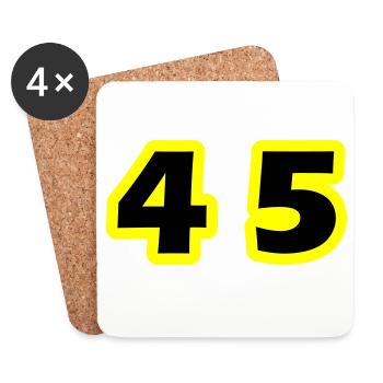 Symbole du chiffre 45 - Dessous de verre (lot de 4) - blanc - Devant