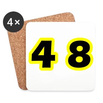 48 Number Symbol - Coasters (set of 4) - white - Front