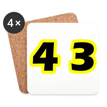 43 Number symbol - Coasters (set of 4) - white - Front