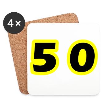 50 Number Symbol - Coasters (set of 4) - white - Front