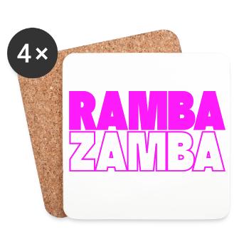 Ramba Zamba Neon Typography - Coasters (set of 4) - white - Front