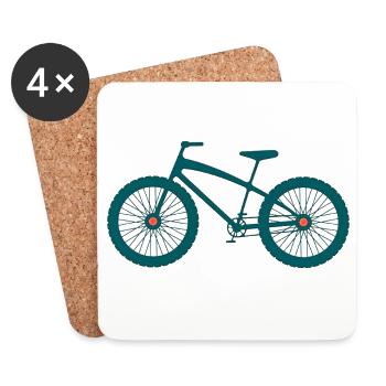 Conception de silhouettes de VTT - Dessous de verre (lot de 4) - blanc - Devant