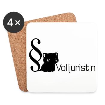 Jura Katze Volljuristin - Untersetzer (4er-Set) - Weiß - Vorne