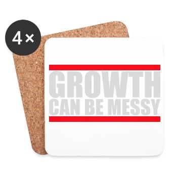 Growth Can Be Messy Persönlich Wachstum Zitat Logo - Untersetzer (4er-Set) - Weiß - Vorne