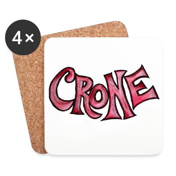 Crone Red Grotesque Text - Untersetzer (4er-Set) - Weiß - Vorne