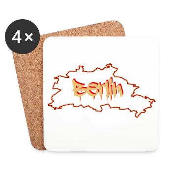 Berlin da city - Untersetzer (4er-Set) - Weiß - Vorne
