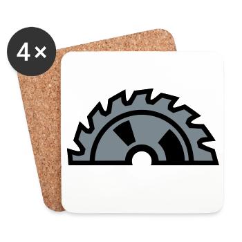 Kreissaegeblatt Halb Logo - Untersetzer (4er-Set) - Weiß - Vorne