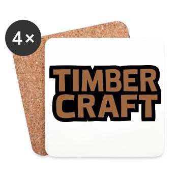 Timber Craft Schriftzug Logo - Untersetzer (4er-Set) - Weiß - Vorne