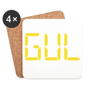 Gelb – LCD - Untersetzer (4er-Set) - Weiß - Vorne