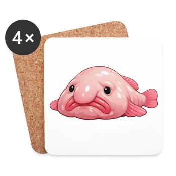 Blobfish - Coasters (set of 4) - white - Front