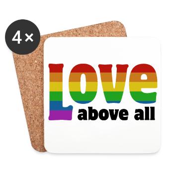 Love Above All | in Pride colors - Coasters (set of 4) - white - Front