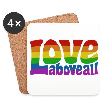 Love Above All | Rainbow Pride Design - Coasters (set of 4) - white - Front