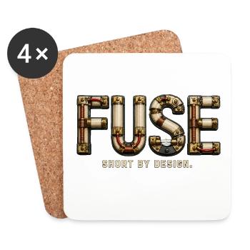 FUSE – Short by Design | Electric pun - Coasters (set of 4) - white - Front