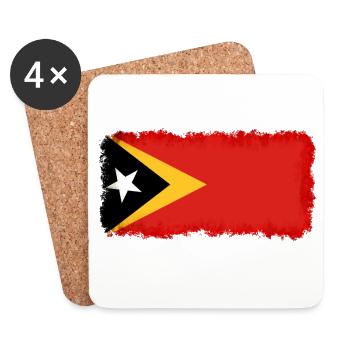 Don pour le Timor-Leste - Dessous de verre (lot de 4) - blanc - Devant