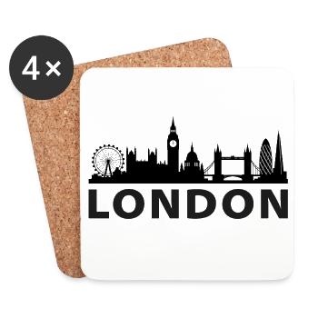 Skyline de Londres - Dessous de verre (lot de 4) - blanc - Devant