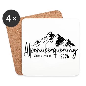 Alpenüberquerung 2026 München Venedig - Untersetzer (4er-Set) - Weiß - Vorne
