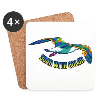 Colorful bird flight – vector graphic - Coasters (set of 4) - white - Front