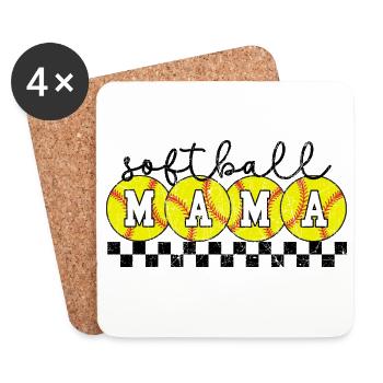 Softball Mama Game Day - Coasters (set of 4) - white - Front