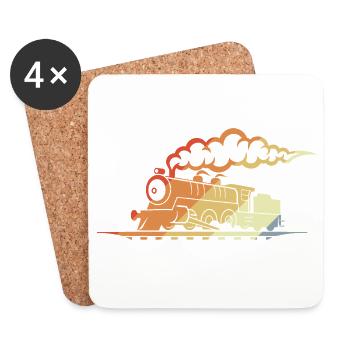 Railway Retro Look - Coasters (set of 4) - white - Front