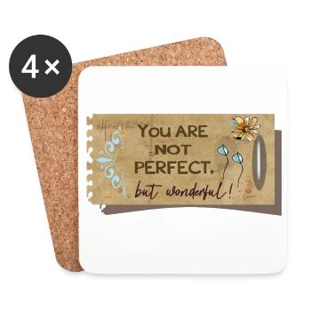 Not perfect, but wonderful - Coasters (set of 4) - white - Front