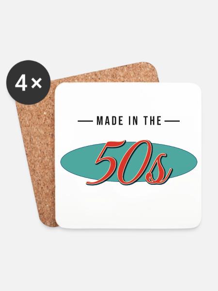 Made in the 50s – Classic Vintage Retro - Untersetzer (4er-Set) - Weiß