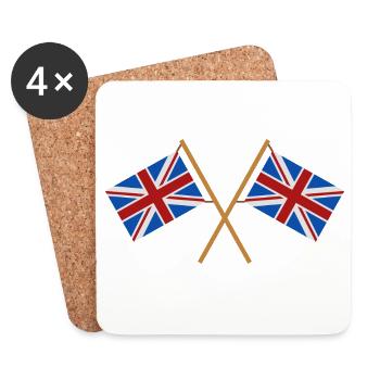 Flagge Großbritanniens - Untersetzer (4er-Set) - Weiß - Vorne