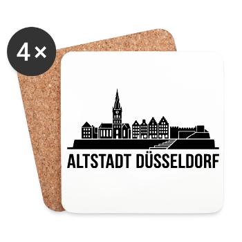 Düsseldorf Altstadt Silhouette - Untersetzer (4er-Set) - Weiß - Vorne